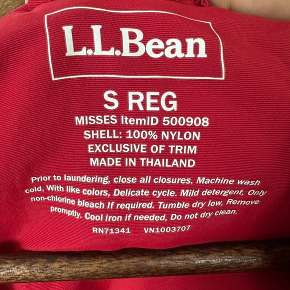 L.L. Bean Women's S Anorak Windbreaker Red Blue Colorblock Pullover Hooded - Picture 5 of 11